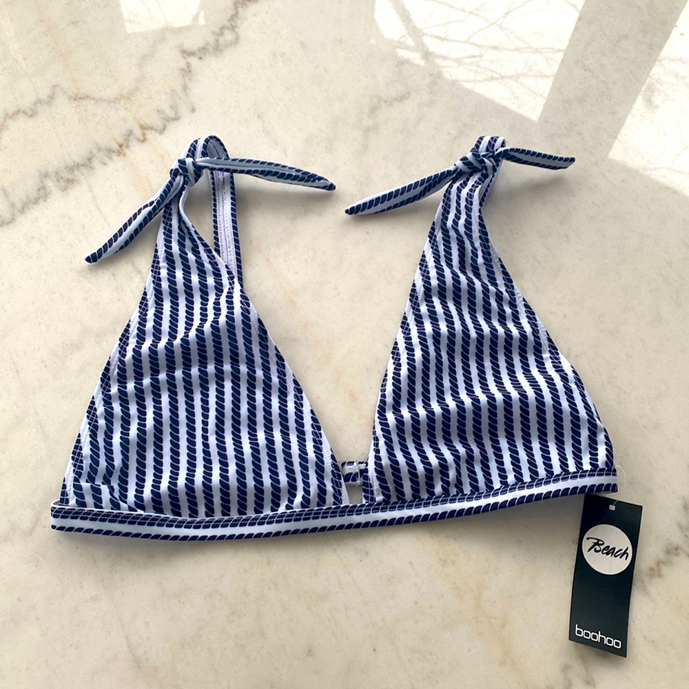 Boohoo Nautical Tie Bikini top - new!